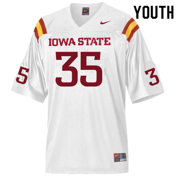 Youth #35 Tyler Moen Iowa State Cyclones College Football Jerseys Sale-White